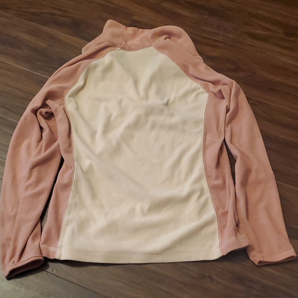 Columbia Women's Two-Tone Quarter Zip Sweatshirt - Cream and Pink - Picture 8 of 9